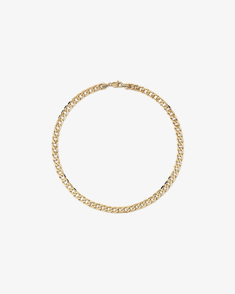 55cm (9") 8.87mm Flat Beveled Curb Chain in 10kt Yellow Gold