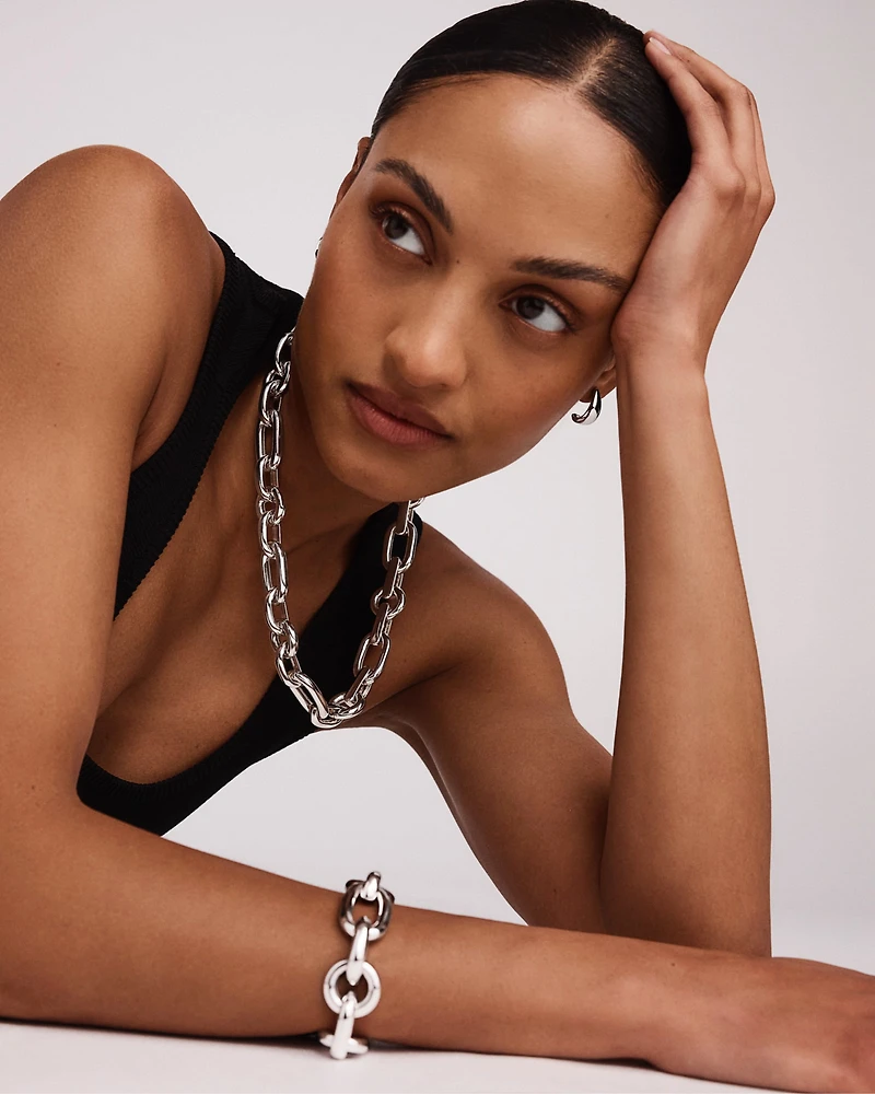 Bold Link Necklace in Sterling Silver
