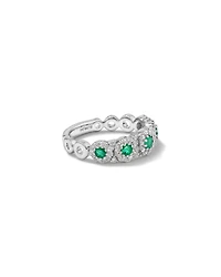 Bubble Ring with Emerald & 0.50 Carat TW of Diamonds in 14kt White Gold