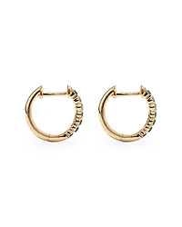 London Blue Topaz Huggie Hoop Earrings in 10kt Yellow gold