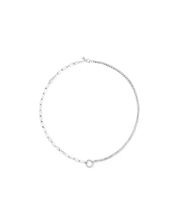 Paperclip and Curb Link Chain Necklace in Sterling Silver