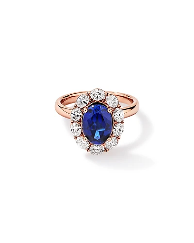 Created Sapphire & 0.97 Carat TW Laboratory-Grown Diamond Ring 10kt Rose Gold