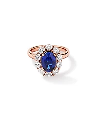 Created Sapphire & 0.97 Carat TW Laboratory-Grown Diamond Ring 10kt Rose Gold