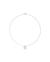 Collier pendentif cercle ouvert bombé pavé de zircon cubique en argent sterling