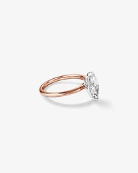 Bague de fiançailles solitaire en diamant cultivé en laboratoire TW Marquise de 1,25 carat en or rose et blanc 14 carats