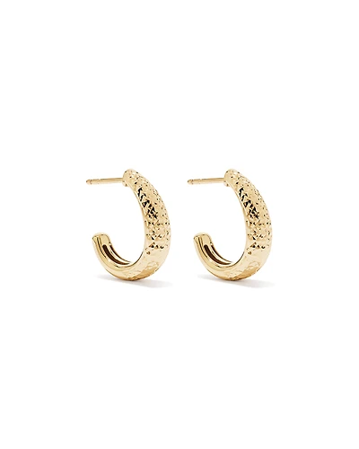Textured Hoop Earrings in 18Kt Vermeil