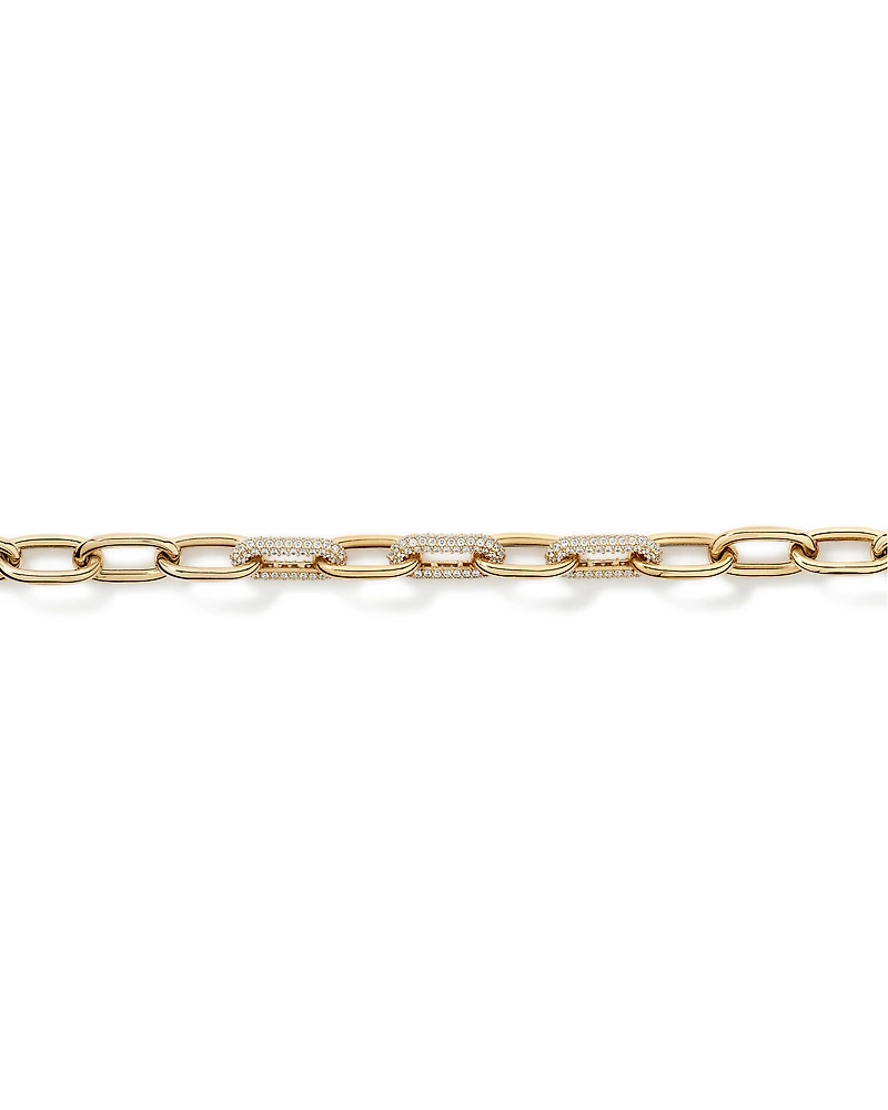 Collier Pavé Luxe Links en Vermeil 18 kt