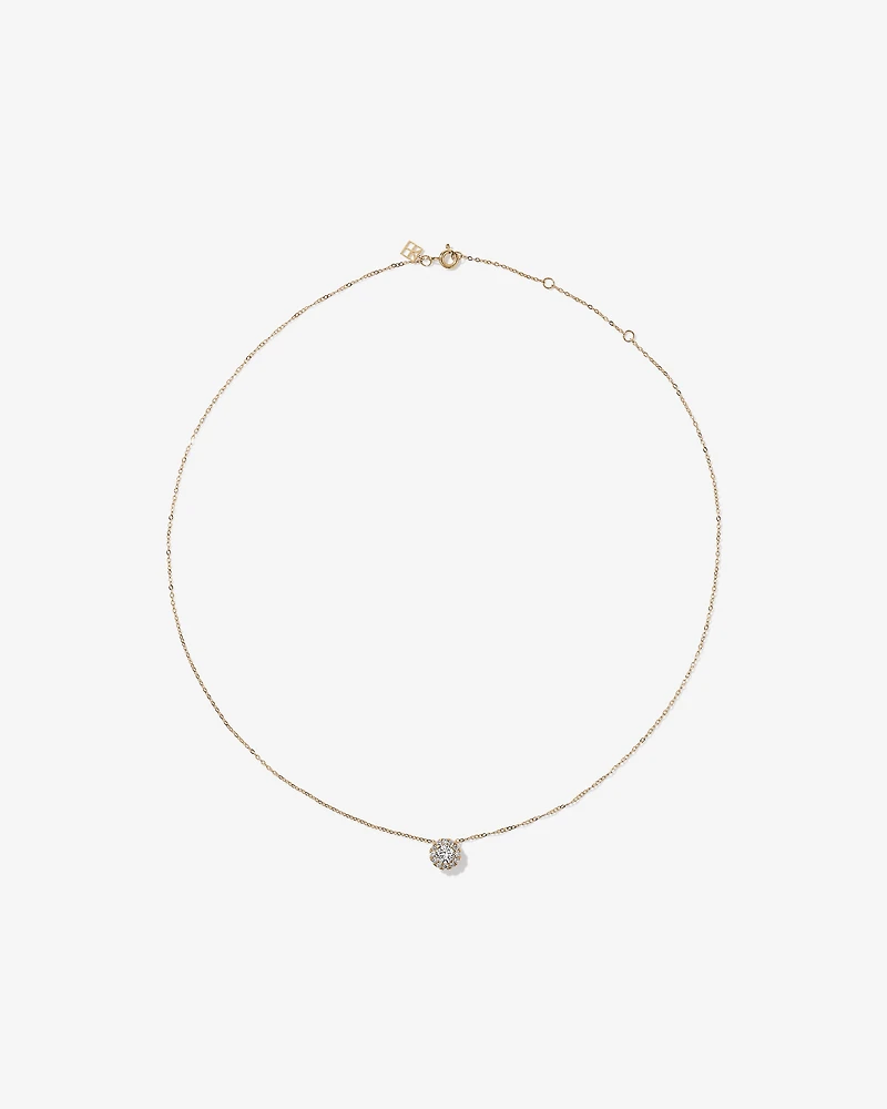 0.50 Carat TW Round Brilliant Laboratory-Grown Diamond Halo Pendant in 10kt Yellow Gold