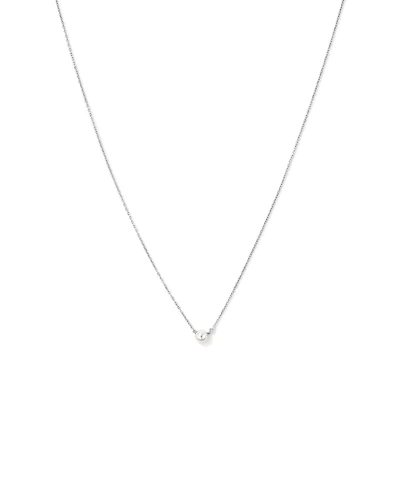 5mm Cultured Freshwater Pearl and Diamond Necklace in Sterling Silver
