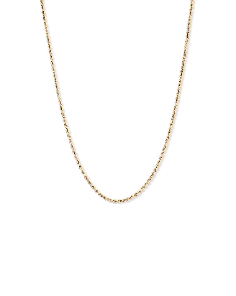 50cm (20") 3.3mm Width Hollow Rope Chain in 10kt Yellow Gold