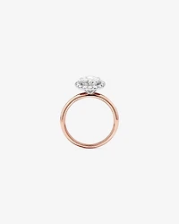 2.34 Carat TW Oval Cut Laboratory-Grown Diamond Halo Engagement Ring in 14kt Rose Gold