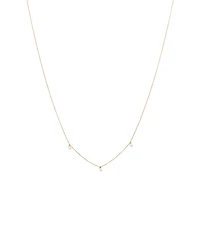 Cultured Freshwater Pearl Station Necklace in 10kt Yellow Gold