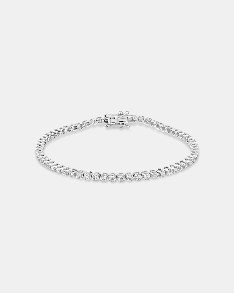 Carat TW Laboratory-Grown Diamond Tennis Bracelet set in 10kt White Gold