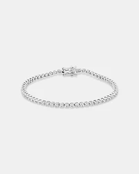 Carat TW Laboratory-Grown Diamond Tennis Bracelet set in 10kt White Gold