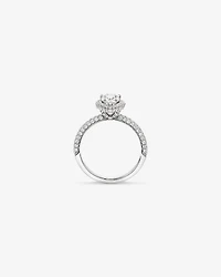1.65 Carat TW Pear Cut Diamond Pave Halo Engagement Ring in Platinum