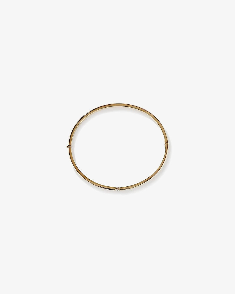 Diamond Accent Oval Bangle in 10kt Yellow Gold