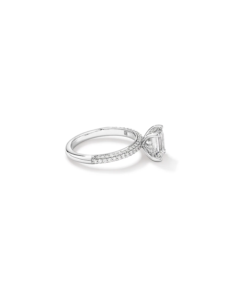 1.94 Carat TW Emerald Cut Laboratory-Grown Diamond Engagement Ring 14kt White Gold