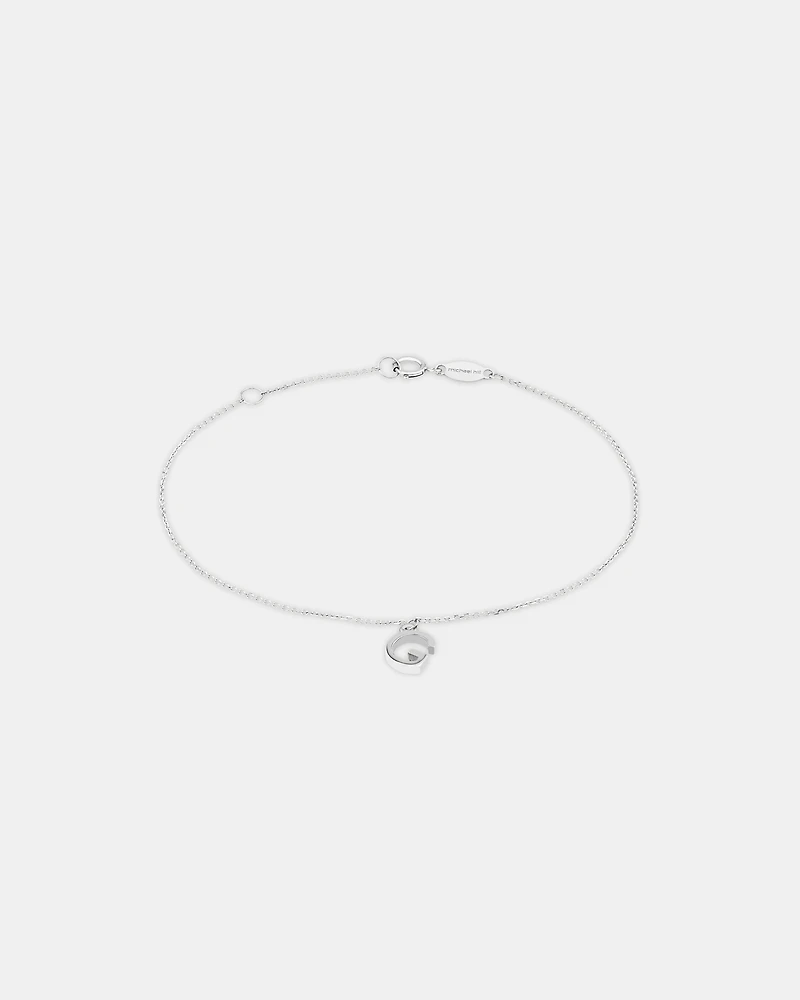 Bracelet à initiale « G » en argent