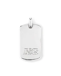 Plaque d'identification gravée INXS avec chaîne en argent sterling recyclé