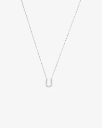 Collier à initiale U en or blanc 10 K avec diamants totalisant 0,10 ct