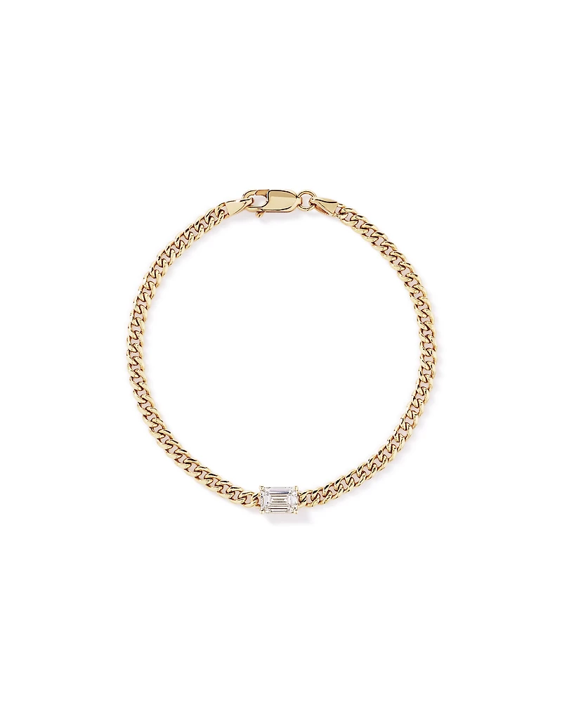 1.00TW Emerald Cut Lab Diamond Bracelet in 10kt Gold