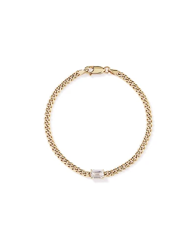 1.00TW Emerald Cut Lab Diamond Bracelet in 10kt Gold