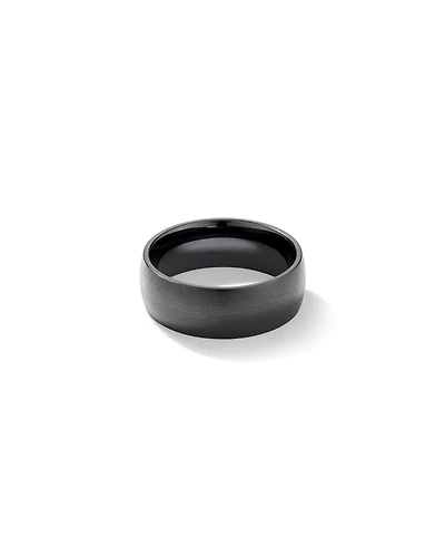 8mm Brushed Dome Black Titanium Wedding Band