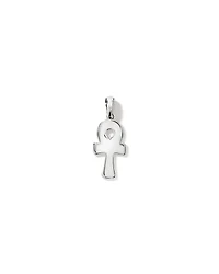 Black Diamond Ankh Pendant in Sterling Silver
