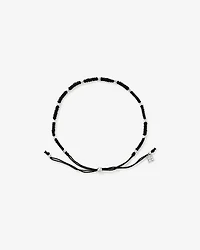 Bracelet en perles à cordon noir en argent sterling