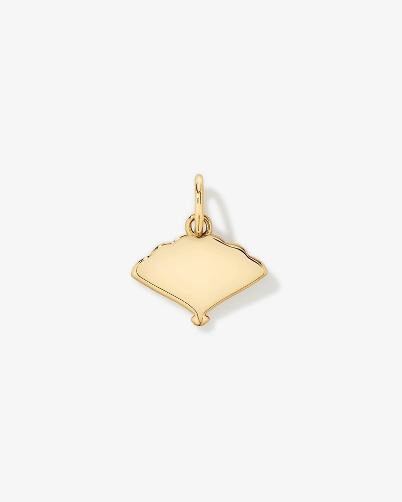 Red Enamel Fan Pendant in 18kt Vermeil