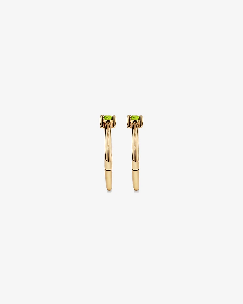 10mm Peridot Accent Sleepers in 10kt Yellow Gold