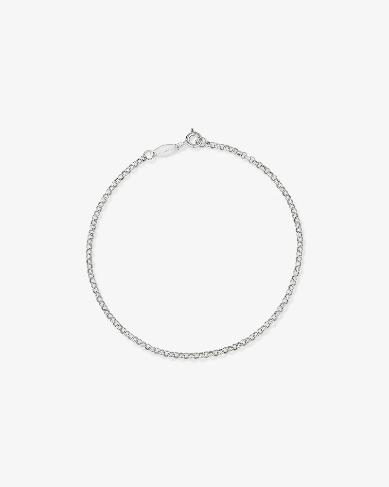 Hollow Belcher Bracelet in 10kt White Gold