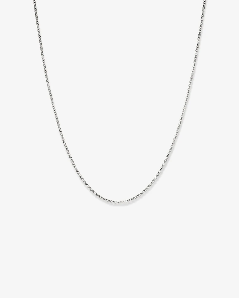 Hollow Belcher Chain in 10kt White Gold