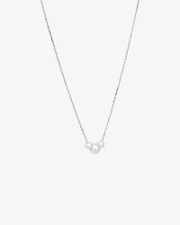 Cultured Freshwater Pearl Stud Earring and Necklace Set in Sterling Silver