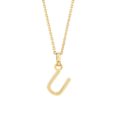 U Initial Pendant in 10kt Yellow Gold