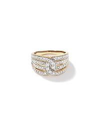 1.00 Carat TW Diamond Link Ring in 10kt White and Yellow Gold