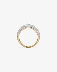 Slim Pavé Dome Ring with Cubic Zirconia in 18kt Vermeil