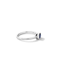 Australian Sapphire Emerald Cut Bezel Set Ring 10kt Gold