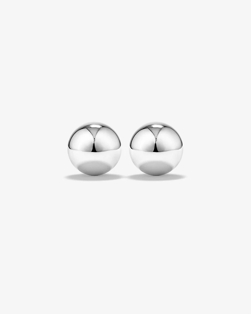 Boucles d'oreilles clous en forme de boule de 7 mm en or blanc 10 kt