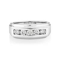 Wedding Band with .90TW of Laboratory-Created Diamonds in 14kt White Gold