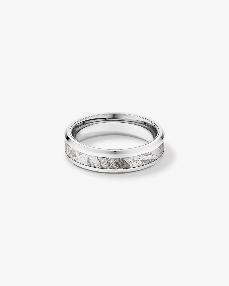 6mm Tungsten and Meteorite Wedding Band