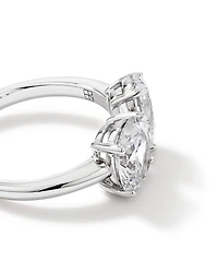 Bague Toi Et Moi En Argent Sterling Avec Zircon Cubique En Forme De Poire Et D'Ovale