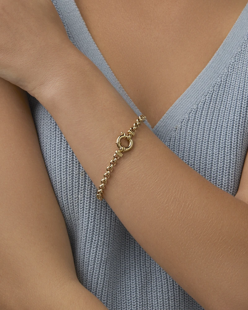 19cm (7.5") 5mm-5.5mm Width Hollow Belcher Bracelet in 10kt Yellow Gold