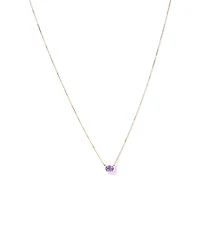 Oval East-West Rose Amethyst Necklace in 10kt Yellow Gold