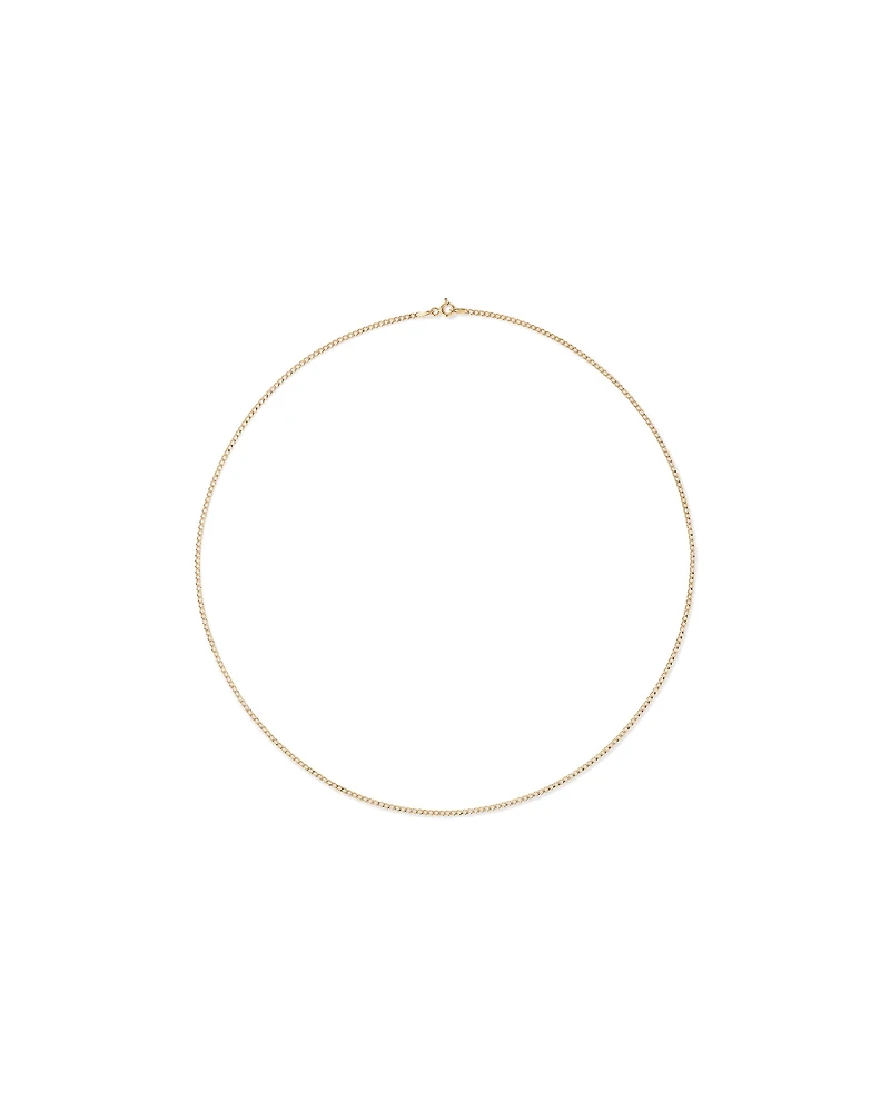 50cm (20") 1.96mm Width Semi Solid Curb Chain in 10kt Yellow Gold