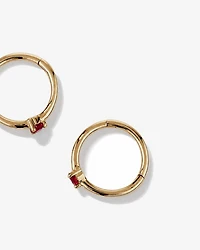 10mm Ruby Accent Sleepers in 10kt Yellow Gold