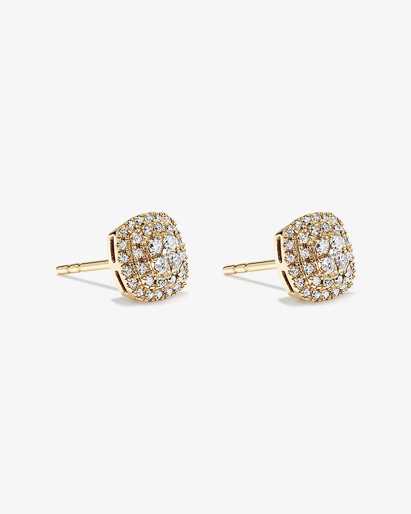 Boucles d’oreilles en grappe de diamants TW TW de 0,30 carat en or jaune 10 carats