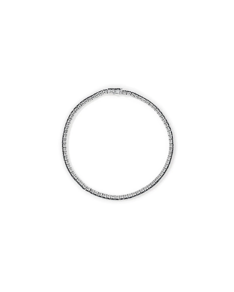 4.45 Carat TW Black Diamond Tennis Men's Bracelet in Sterling Silver