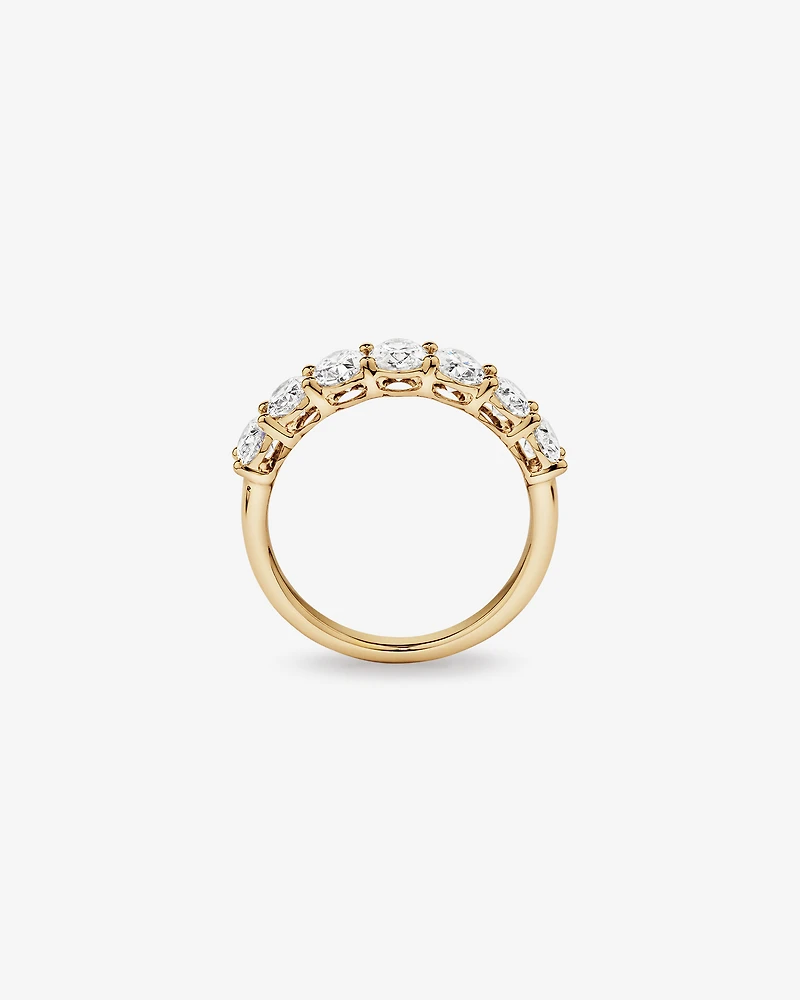 Alliance ovale en diamant cultivé en laboratoire TW de 2,00 carats en or jaune 14 carats