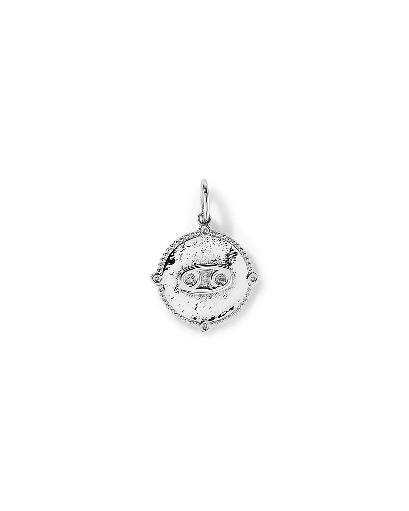 Pendentif zodiaque Cancer avec accents de diamants en argent sterling